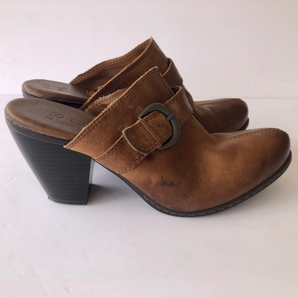 Born Brown Leather Mules